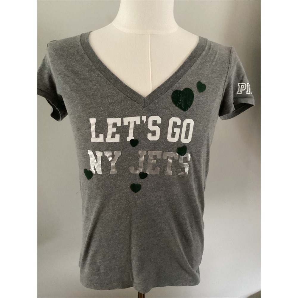 NFL Victoria Secret Pink Let's Go Jets Grey Med Womens Football